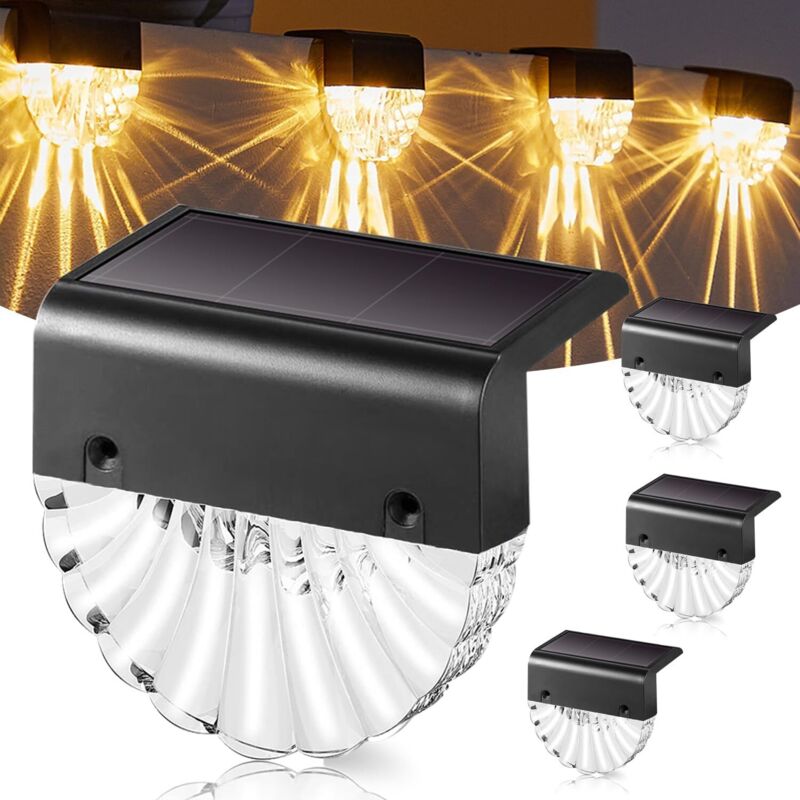 Solar for Outdoor Garden Lights, Waterproof Solar for Garden Decoration LED Garden Lights 4PC for Patio, and Stairs, 2 Modes LED Warm/Color Changing