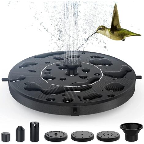 Solar Fountain, 1.4W Outdoor Solar Garden Fountain, Outdoor Solar Fountain with 6 Nozzles, Solar Pond Pump for Garden/Patio/Aquarium/Birdbath/Pond