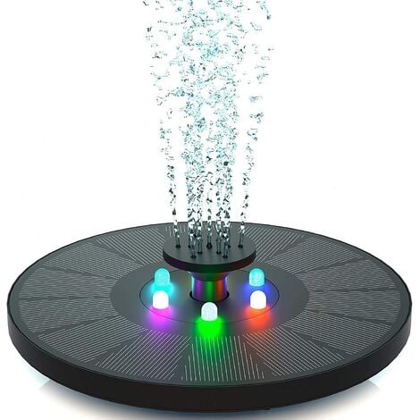 main image of "Solar fountain 3 W - Solar pond pump with LED light - For garden pond or fountain"