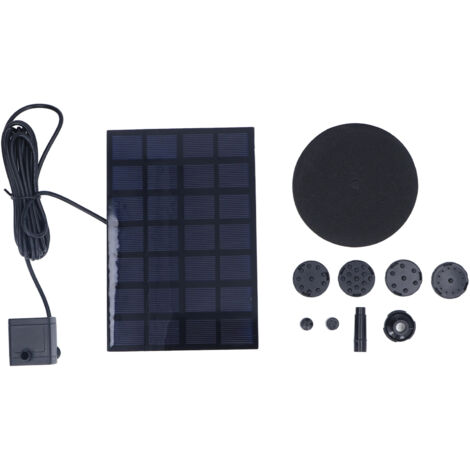 Solar Fountain Multifunctional Solar Powered Floating Fountain for Birdbath Pond Pool Fish Tank 7V 2.5W