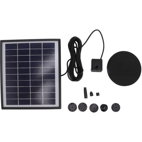 Solar Fountain Pump 5.0W Prevent Clogging Portable Easy to Clean Solar Water Pump Floating Fountain for Outdoor 12V
