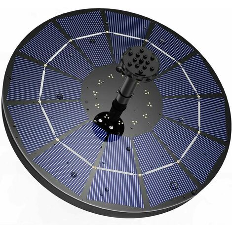 Solar fountain with 3.5W solar panel, 1200mAh built-in battery water pump, solar pond pump