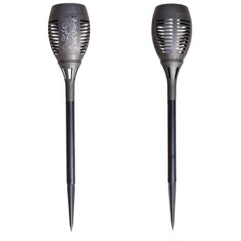 Solar garden light, set of 2, IP65, black