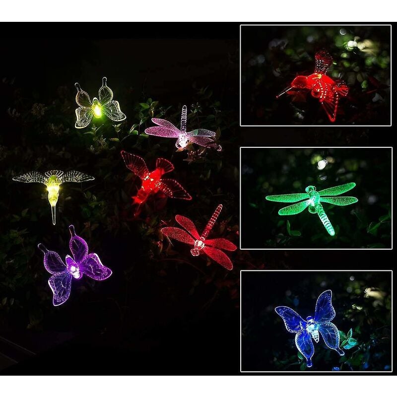 Crea - Solar Garden Lights 3 Outdoor Solar Garden Lights Multi-color Led Garden Lights Outdoor