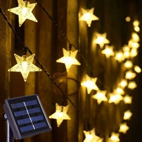 Solar Garden Lights, Solar Powered String Lights, Cool White Solar Garden Lights, Waterproof Outdoor Patio Lights for Fence, Tree, Gazebo, Garland