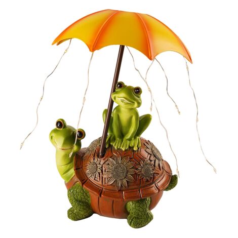Solar Garden Statue Turtle Frog Outdoor Lawn Decoration Art Housewarming Gift