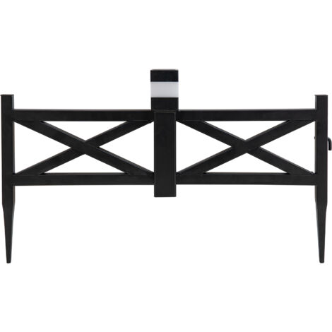 Solar-Gartenbegrenzungszaun aus Eisen - 5er-Pack, schwarz