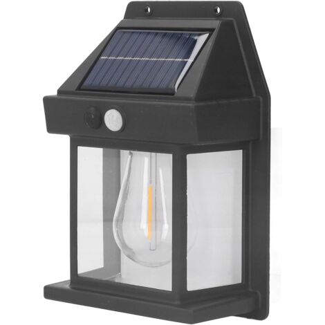 SOLAR-GARTENLAMPE MIT SENSOR, WANDLEUCHTE, WARMFARBENE LED