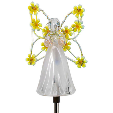 [Solar-Gartenlampe][Engels-Pfahlleuchte, Größe XL, Acryl, Metall – Lila, Rosa, Blau, Gelb]