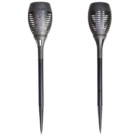 Solar-Gartenleuchte, 2er-Set, IP65, schwarz