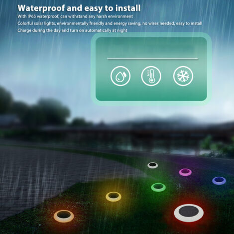 Solar-Gartenleuchte, LED-Außenleuchte, wasserdicht, Farbwechsel, stimmungsvolle Dekoration für Terrasse und Gartenweg