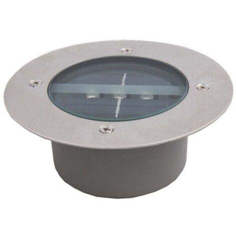 Solar-Gartenleuchten für den Außenbereich, 4er-Pack mit 3 LED-Spots, IP65 wasserdicht, dekorative Rasenbeleuchtung für Wege, Terrassen, Gärten und Einfahrten (rund, kaltweiß)
