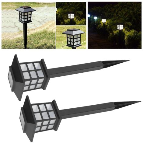 [Solar-Gartenleuchten] [x] [LED] [Wasserdicht] [Weißes Licht] [Kunststoff] [261 g Gewicht] [600 mAh Akku] [6 Stunden Leuchtdauer] [2 Sets] [Werkzeuglose Installation] [Automatische Ein-/Ausschaltung]