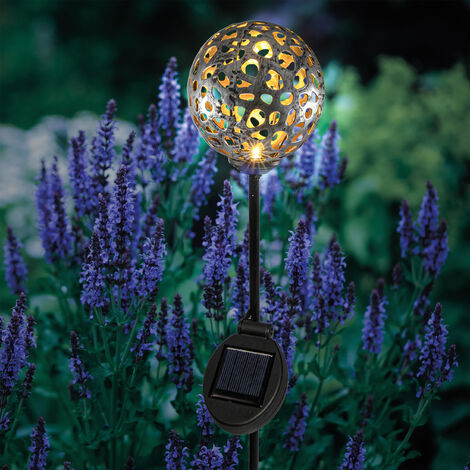 LED Solar Gartenstecker OVAL mit LED-Beleuchtung Gartenbeleuchtung Garten Deko 