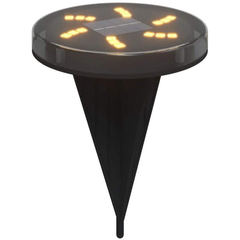 Solar Ground Lights with Ground Spikes Outdoor 12 pcs Warm White vidaXL