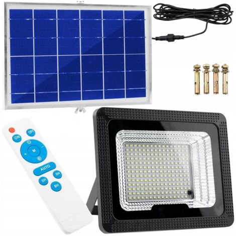 SOLAR HALOGEN MIT DÄMMERUNGSSENSOR 100W Lampe 303 LED 5Ah Aluminium