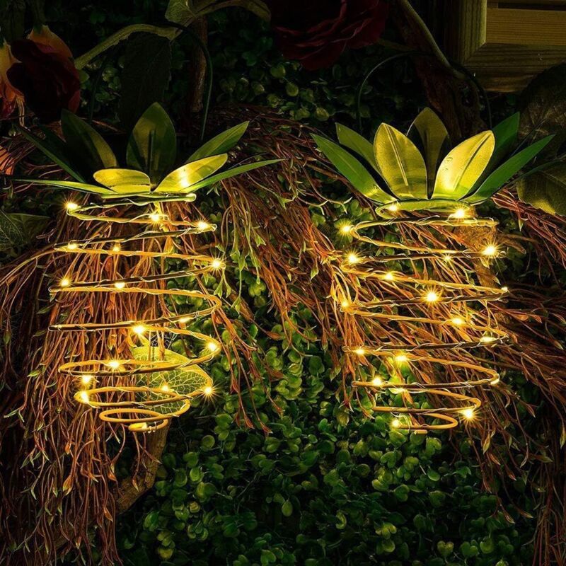 Image of Solar Hanging Pineapple String Lights, Outdoor&hellip;