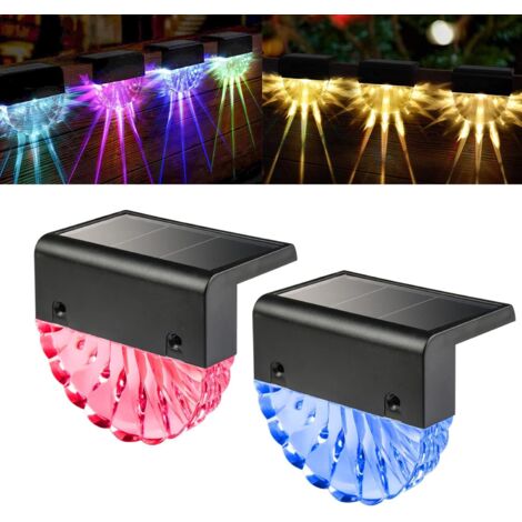 Solar Hekverlichting - 2 Standen Warm Wit/Kleurveranderend, Waterdichte LED's voor Trappen en Tuinen