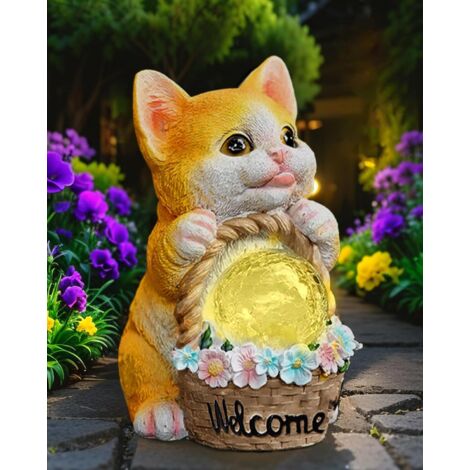 Solar Katzenfigur – LED Garten Deko Wasserdicht
