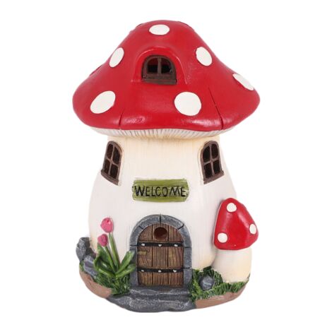 Solar Lamp Resin Craft Gardening Garden Miniature Fairy Landscape House Decoration Ornament