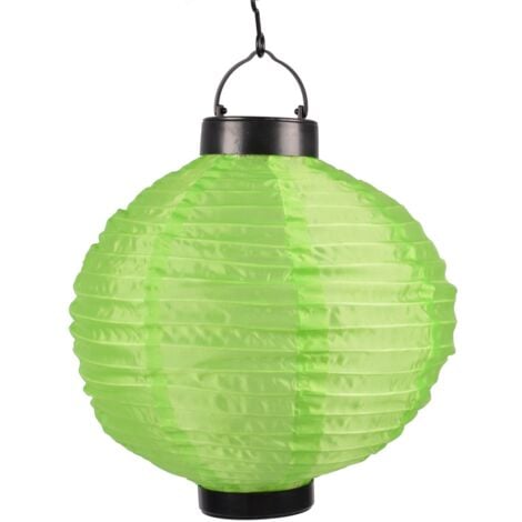Solar-Lampion Ø25cm LED Papierlaterne Lampenschirm Lampions Laterne Garten Party - grün