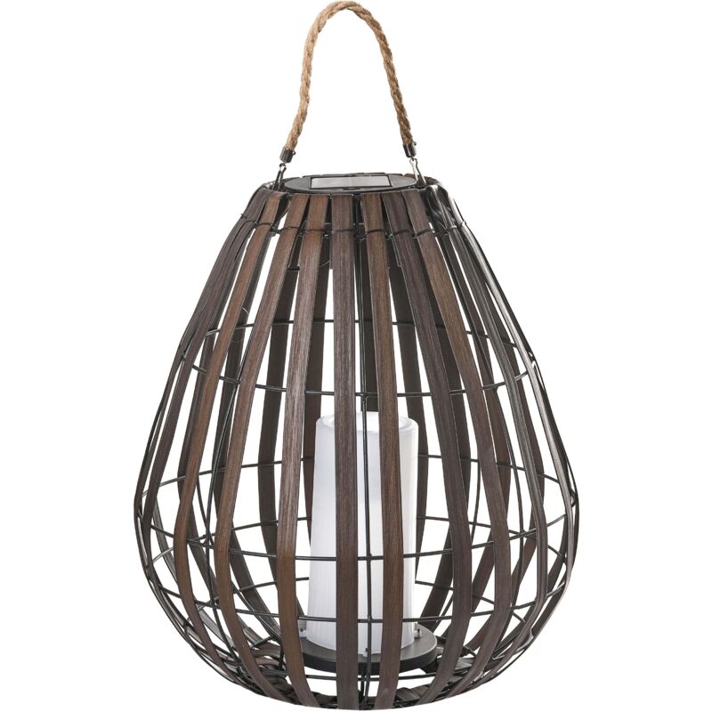 Image of Solar Lantern Dark Brown Synthetic Material&hellip;
