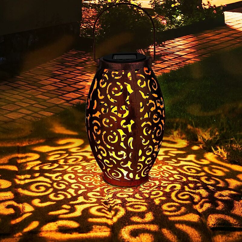Solar Laterne, Zorara Outdoor Solar Garden Metall IP65 Wasserdichtes Licht, Hängende Outdoor Solar Lampe für Garten Patio Innenhof Outdoor Dekorativ