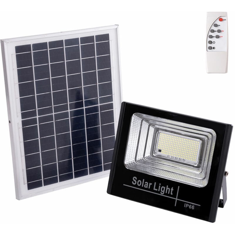 Image of Solar led Floodlight 100W 4000K Panel: 6V/12W Battery: 3.2V/8000MaH Remote Control [HO-SOLARFL-100W-01-W]