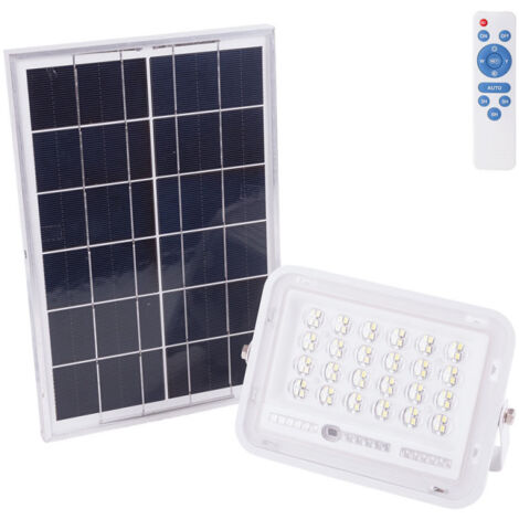 Solar LED  Floodlight 30W 6500K Tafel: 6V/6W Battery: 3.2V/3000MaH Remote Control [HO-SolarFL-30W-02]