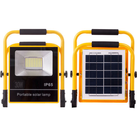 Solar LED  Floodlight 30W 6500K Tafel: 6V/9W Battery: 3.2V/8000MaH Remote Control [HO-SolarFL-30W-05]