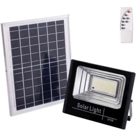 Solar-LED-Flutlicht 100 W 4000 K Panel: 6 V/12 W Batterie: 3,2 V/8000 mAh Fernbedienung [HO-SOLARFL-100W-01-W]