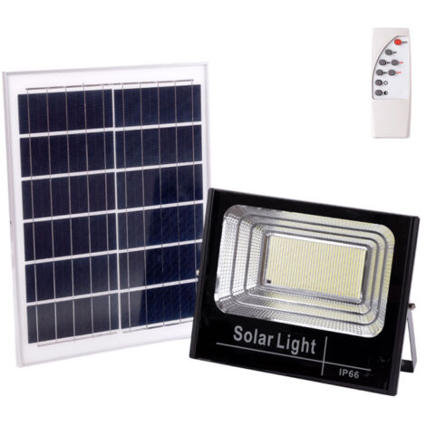 Solar-LED-Flutlicht, 200 W, 6500 K, Panel: 6 V/20 W, Batterie: 3,2 V/15000 mAh, Fernbedienung [HO-SOLARFL-200W-01]