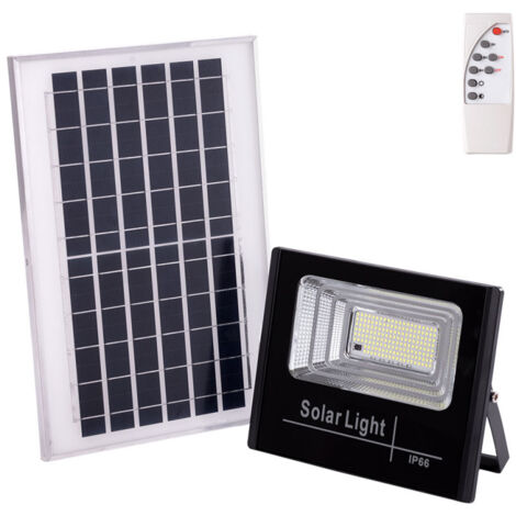 Solar-LED-Flutlicht 65 W 4000 K Panel: 6 V/8 W Batterie: 3,2 V/5000 mAh Fernbedienung [HO-SOLARFL-65W-01-W]
