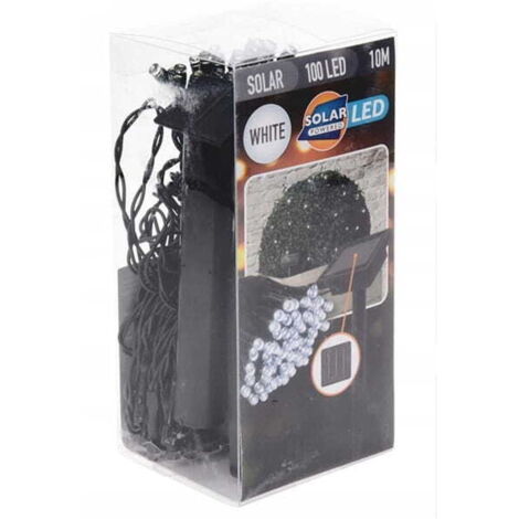 Solar-LED-Gartengirlande, 100 LEDs, 10 m, weißes Licht, IP44