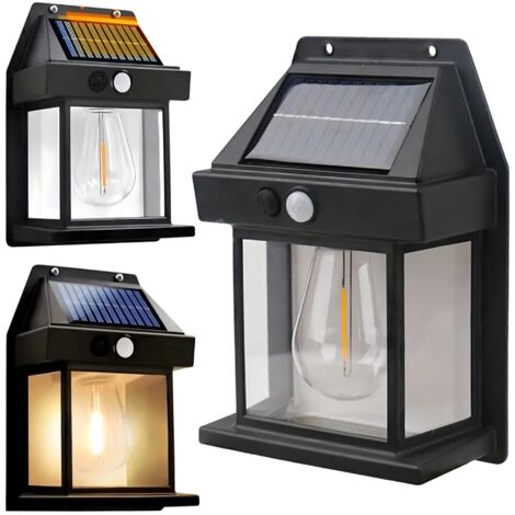 Solar-LED-Gartenlampe Fassade RC-K-1536 in Schwarz