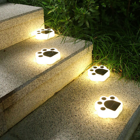 Solar-LED-Gartenleuchten in Pfotenform, wiederaufladbare Außenbeleuchtung für Wege, Rasenflächen und Terrassen