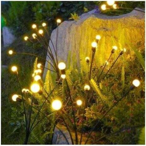 Solar-LED-Glühwürmchen-Licht, wasserdicht, für den Außenbereich, Gartendekoration, dekoratives Landschaftslicht, warmes Farblicht, 6 Lichter