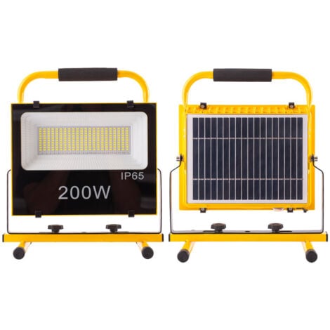 GREENICE Solar LED Strahler 200W 6500K Panel: 6V/12W Batterie: 7,2V/18000mAh Fernbedienung [WR-KFL-E-200W]