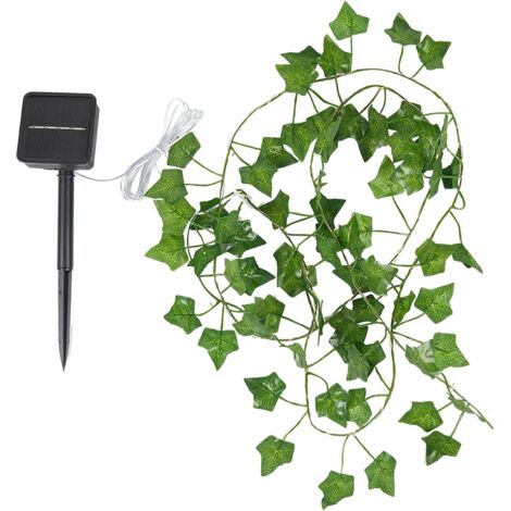 Solar LED String Lights, Artificial Ivy Leaves Vines Garland, 8 Modes, Waterproof, for Garden, Patio, Door, Yard, Party, 5m