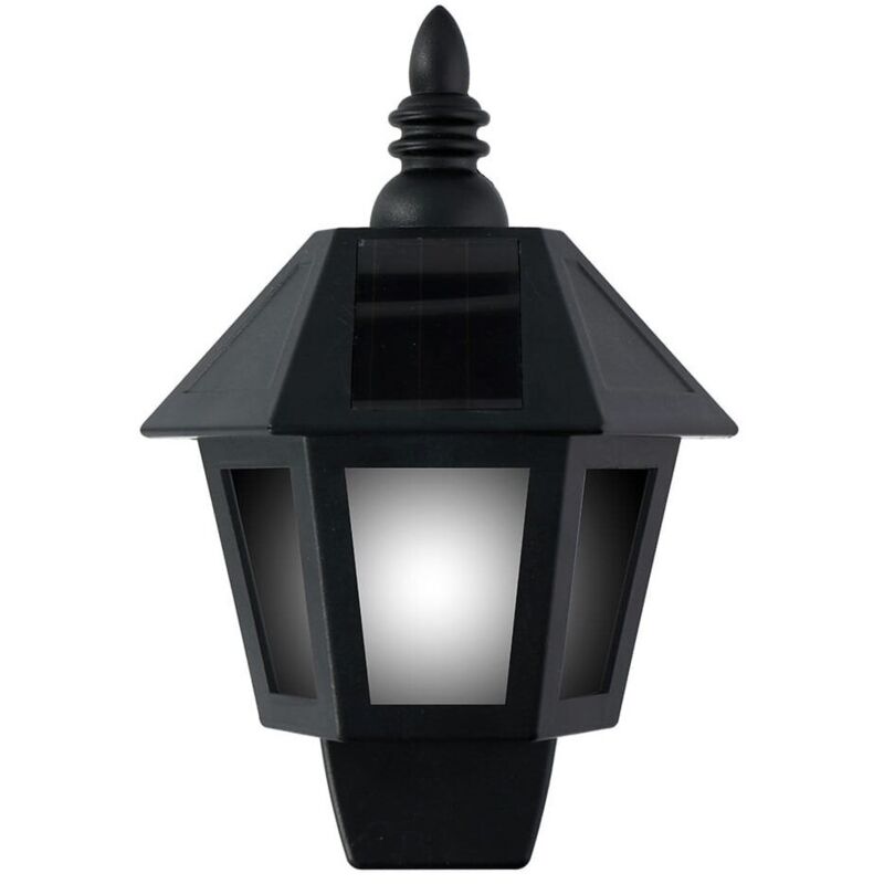 Grundig Solar-led-wandleuchte, Kaltlicht-/flammeneffekt, Ip44, Schwarz