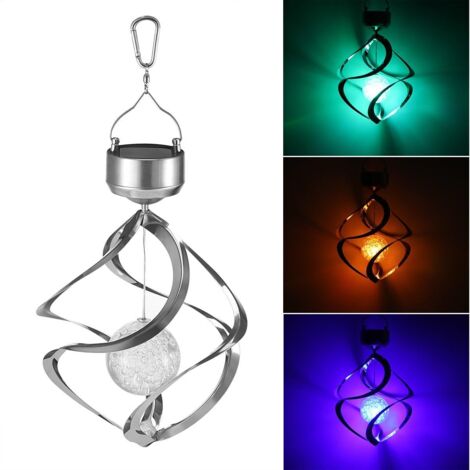 Solar-LED-Windspiel mit Lichtsensor und Farbwechselrotation