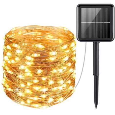 Solar-Lichterkette, 10 m, 100 LEDs, 8 Modi, IP65-Schutz, geeignet für Weihnachtsbäume, Gärten, Balkone, Dekorationen, FLITI