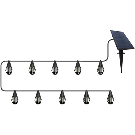 Solar Lichterkette Aussen mit Flammen, 6.3M 10 Bulbs Lichterkette Außen Solar mit Realistischer Flammeneffekt, IP65 Wasserdicht Hängend Solarlampen für Outdoor Garten Party Balkon Bistro Cafe