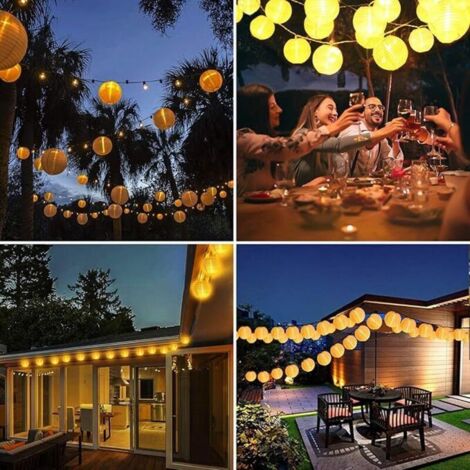 Solar-Lichterkette für den Außenbereich - 7 m - 50 LED-Laternen - Wasserdicht - Solarbeleuchtung für Garten, Balkon, Hof, Hochzeit, Weihnachten, Party (Warmweiß) [Energieklasse A+++]