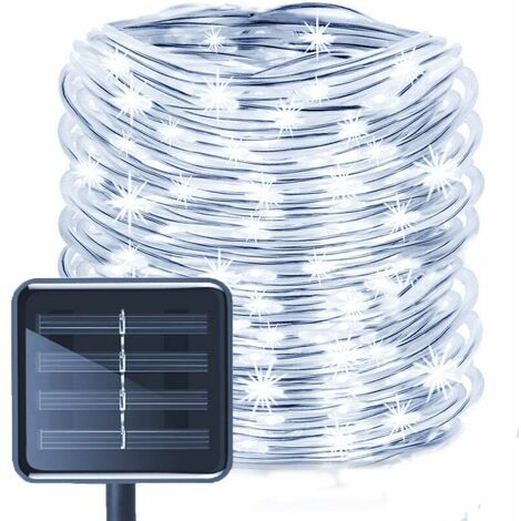 Solar-Lichtleiste, Kupferdraht, festliche LED-Lichtbänder (weiß)