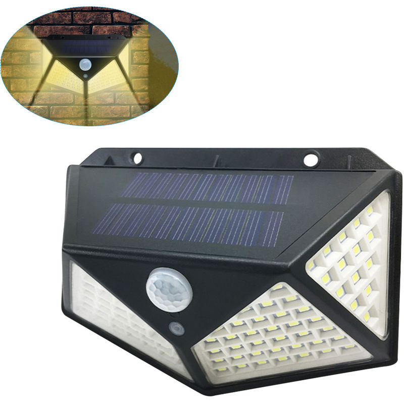 Solar Light 100Led Wall Lamp Motion Detector Warm White ...