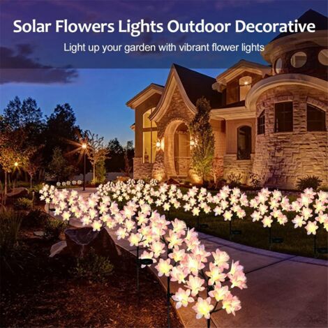 Solar Lights Garden Ornaments Outdoor Flower