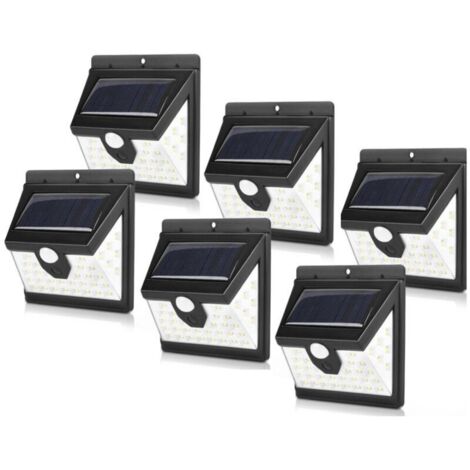 Solar Lights, Set of 6 Solar Security Lights, 40 LEDs - Motion Sensor, 3 Modes - Waterproof, For Garden, Black