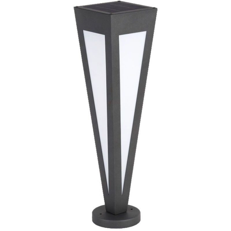 V-tac - Lampadaire de jardin solaire à led 2 w 635 cm avec télécommande, noir, blanc chaud, IP65