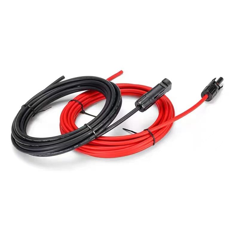 Treetalk - Solar Module Extension Cable MC4 pv Connector Extension Cable pv Cable - 4 square red and black 5m each, single head, 2pcs